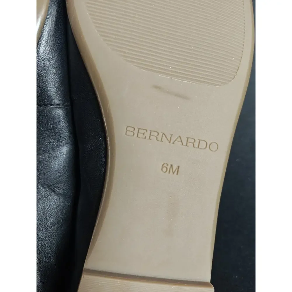 BERNARDO Women's Size 6 Gwynn Leather Bow Ballerina Flats New $198